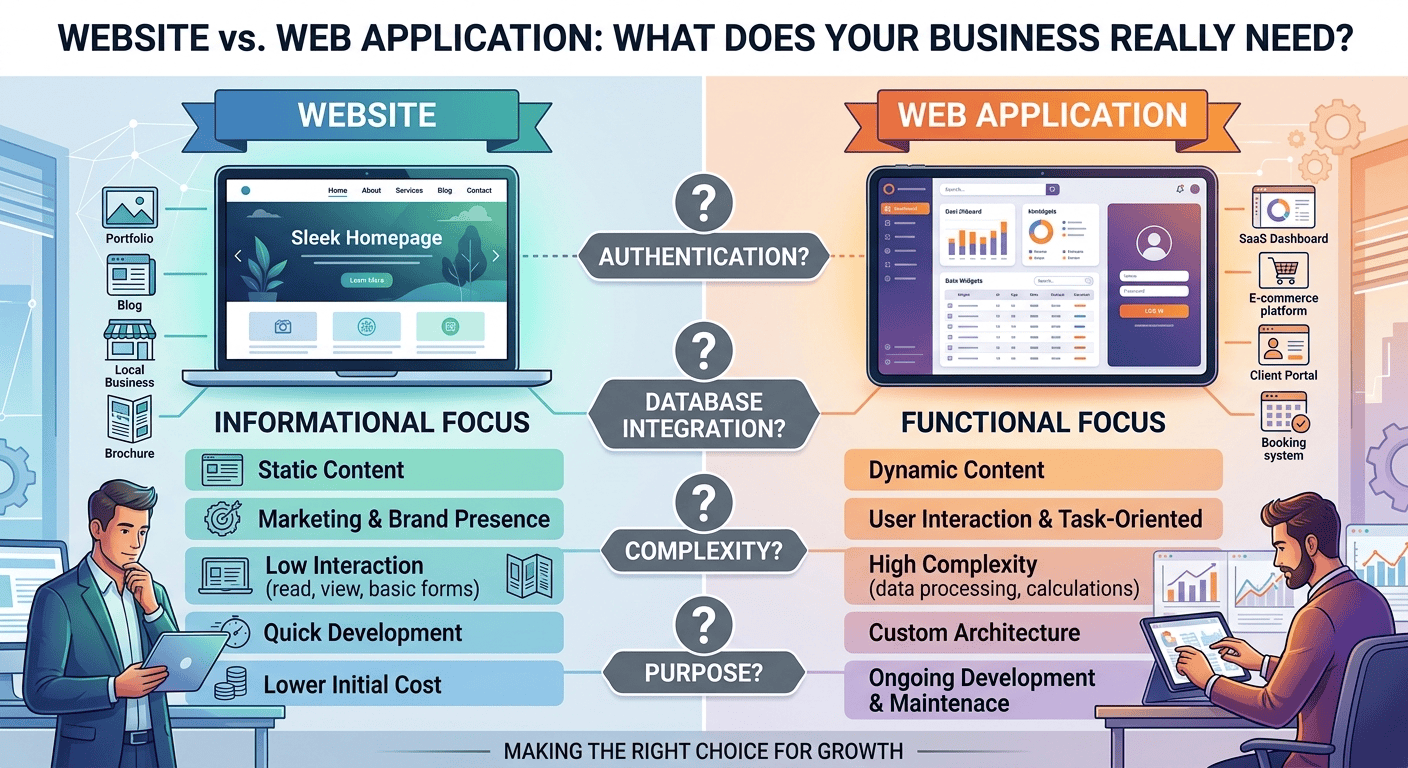 Website vs Web Application: What Does Your Business Really Need?